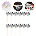 Safe and Sparkly Cupcake Toppers - 12Pcs Disco Ball Decorations