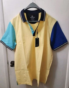 Veboon Yellow Dynamic Flex Polo Mens Colorblock Size XL - Picture 1 of 7