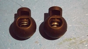NEW 17mm X 13 mm BLACK  6mm HOLE ROUND BALL ADJUST LOCK END SPRING TOGGLES - Picture 1 of 2