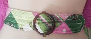 J. Crew Silk Patchwork Belt Green/Yellow/Pink S/M - Picture 1 of 15
