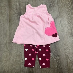 Just One You Set Completo Bambina 2 Pezzi Pantaloni Canotta Rosa Stampa Cuore Taglia 6 Mesi - Foto 1 di 4