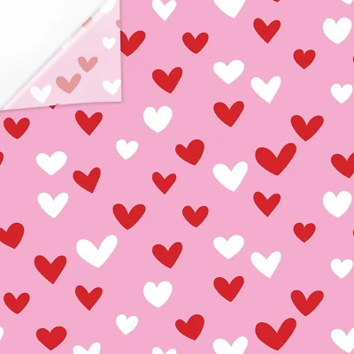 60 Sheets Valentine'S Day Tissue Paper Pink Red White Love Heart Gift Wrapping P - Image 1 of 4