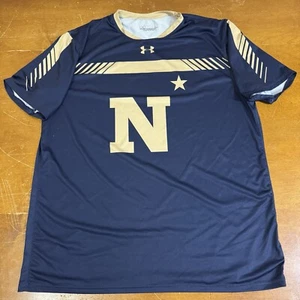 Navy Midshipmen Shirt Mens Extra Large Blue Football Team Issued Under Armour - Picture 1 of 8