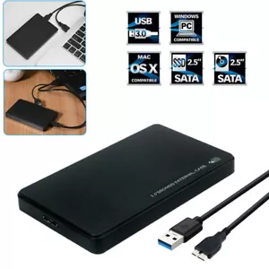USB 3.0 2TB SATA SSD External Hard Drive Portable Desktop Mobile Hard Disk Case - Picture 1 of 10