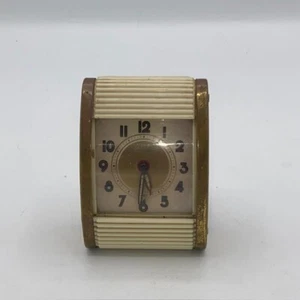 Vintage Westclox Keywound Travalarm Travel Alarm Clock Roll Top Tambour Art Deco - Picture 1 of 4