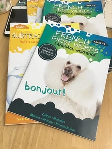 Grade 1-3 Bendon Practice Workbooks Lot Of 2 - Subtraction & French First Words - Picture 1 of 5