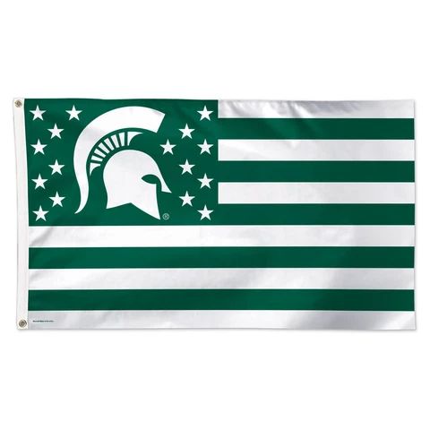 Michigan State University Stars and Stripes NCAA Flag - Deluxe 3' X 5' Cover