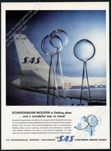 1962 Orrefors John Selbing Kristall Vase Foto SAS Airlines Vintage Print Ad - Bild 1 von 7