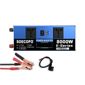 Inversor 8000W Multivoltaje 12V24V48V60V72V con Abrazaderas de Caimán para Trucksig - Imagen 1 de 14