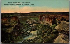 Postcard Langtry Texas c1910s Sunset Route Mile Creek Canyon Scenic View - Picture 1 of 2