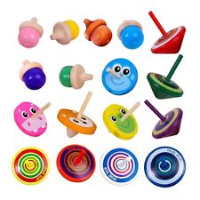 WODI Wooden Spinning Tops, 17 Pcs Wood Novelty Gyroscopes, Kids Handmade Pain...