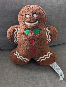 Costco Brentwood Lebkuchenmann Plüschkissen 18 Zoll weich flauschig Urlaub Dekor NEU - Bild 1 von 2