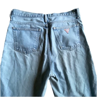 Pantalones de mezclilla para mujer Guess de colección años 80’s 90’s pierna recta cónicos tiro alto botón mosca talla 2 Foto 1 de 4