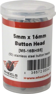 Wheels Manufacturing M5 x 16mm Button Head Cap Screw Stainless Steel Bottle/50 - Image 1 of 2