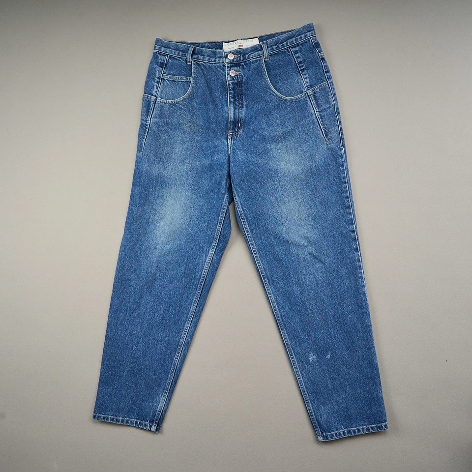 Vintage GUESS Jeans Mens 34 Pascal Tapered Leg Loose Fit 90s USA Blue Denim 30 - Image 1 of 4
