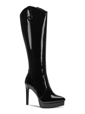 THALIA SODI Womens Black 3/4" Platform Trixi Pointy Toe Stiletto Boots 7.5 M - Image 1 of 4