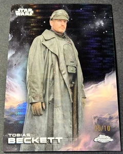 2025 Topps Chrome Star Wars Black /10 Pulsar Tobias Beckett Refractor SP #184 - Picture 1 of 2