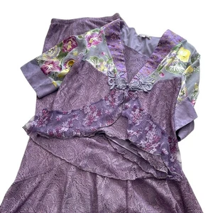 Conjunto de falda de 3 piezas Spencer Alexis S cárdigan púrpura sin mangas encaje arte para usar hadas - Imagen 1 de 7
