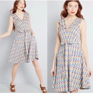 Women’s Modcloth | ‘Looking Back’ Gingham Sleeveless Dress XS - Picture 1 of 7