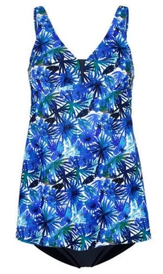 TANKINI mit TOP in KLEIDCHEN-FORM marine-blau-weiss Gr.38 40 42 CUP C NEU - Bild 1 von 3