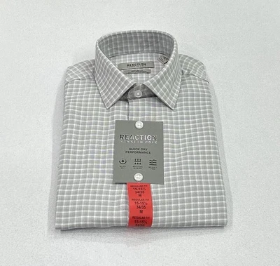 Camisa de vestir Kenneth Cole de rendimiento de secado rápido para hombre, gris, M (15-15,5,34/35) Foto 1 de 3