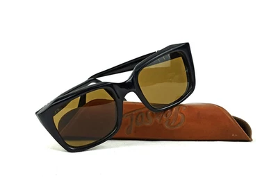 RARE 58114/50 PERSOL RATTI SUNGLASSES VINTAGE BLACK FRAME ITALY 50s OUTDOORS MEN - Image 1 of 4