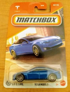 Matchbox 2025 Mainline 42/125 Tesla Model S Dark Blue - Picture 1 of 3