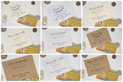 Scratch Card Holder - Personalised - Wedding Favours - White, Ivory or Kraft - Image 1 of 3