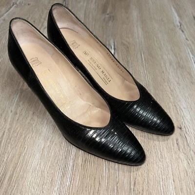 Zapatos de salón Bruno Magli Bologna para mujer de cuero negros talla 8 hechos en Italia estilo 11793 Foto 1 de 4