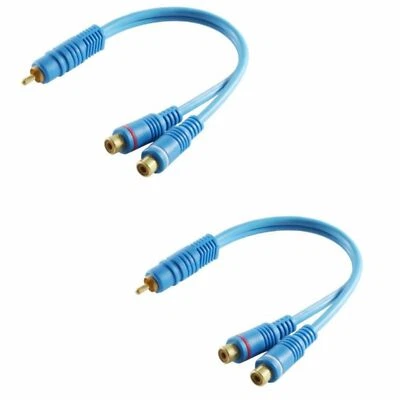 2 Stück Premium Cinch Y-Kabel Y Adapter Verteiler Subwooferkabel Chinch RCA CAR - Bild 1 von 3