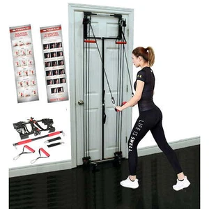 Tower 200 Tür Fitnessstudio Ganzkörper-Trainingssystem - Griffe, Knöchelriemen - Stange - Bild 1 von 9