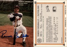 Ramon Caraballo Signed 1990 Best #260 Card Burlington Braves Auto AU