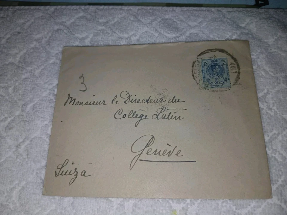SPAIN-(-1949)-COVER TO MONSIEUR LE DIRECTEUR DU COLLEGE LATIN-GENEVE-SWITZERLAND - Image 1 of 1