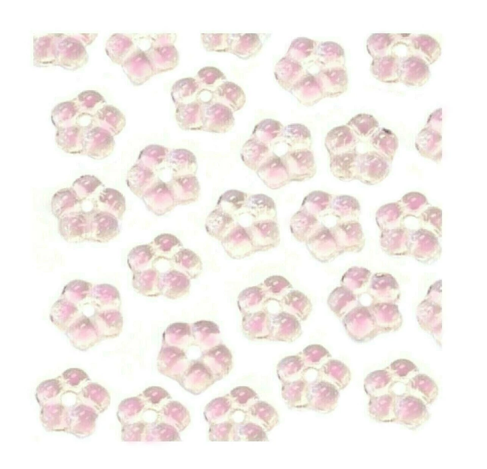 100 cuentas de vidrio checo espaciador de flores planas Forget Me Not Daisy rosa claro de 5 mm Foto 1 de 1