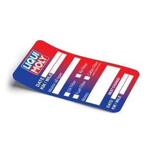 60 x Pegatinas recordatorias de servicio de cambio de aceite Liqui Moly para automóviles camiones furgonetas - Vinilo - Imagen 1 de 1