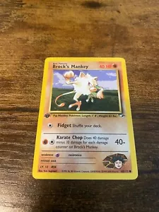1° Edizione Brock’s Mankey 68/132 Gym Heroes Carta Pokémon Vintage - Foto 1 di 3