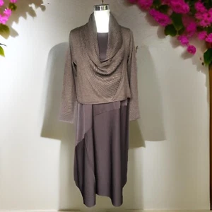 Damenkleid 2- Lagen Kleid Donna Marrone One size Gr. 38-42 für jeden Anlass chic - Bild 1 von 3