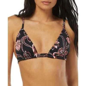 Sundazed Womens Layla Black Floral Print Strappy Bikini Swim top 34B - Picture 1 of 2