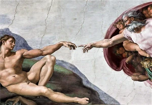 CREATION OF ADAM - MICHELANGELO BUONARROTI - REFRIGERATOR PHOTO MAGNET - Picture 1 of 3