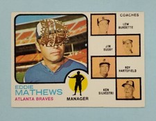 2022 Topps Heritage 1973 Eddie Mathews 50th Anniversary Stamped Buyback Card