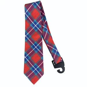 Mens Rooster Madras Plaid Cotton Preppy Tie Red, Blue, Green New Spring Summer - Picture 1 of 6