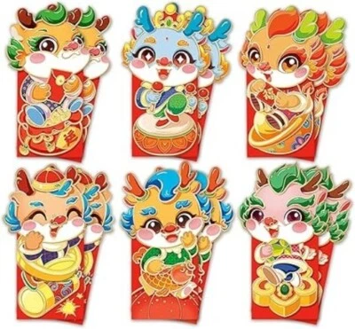 Sobre rojo Año del Dragón 12 piezas, sobre de dinero Año Nuevo Chino 2024 Foto 1 de 4