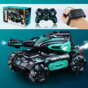 2.4G Four-Wheel RC Stunt Water Polo Tank Car - Picture 1 of 13