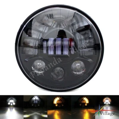 DOT SAE E9 Headlight 7" Driving Light Projector For Harley Touring Softail 94-13 - Image 1 of 4