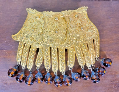 De Colección Grande Original Por Robert Manos Guante de Latón Difícil de Encontrar Cuentas AMBAR Hebilla de Cinturón MCM Foto 1 de 4