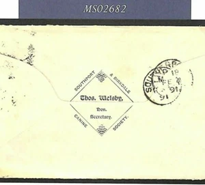 GB Cover RARE EARLY DOGS THEMATIC *Southport Canine Society* 1894 Lancs MS2682 - Picture 1 of 5