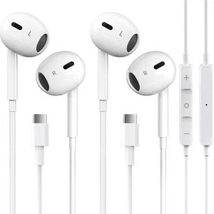 2 Packs USB C Headphones for iPhone 16/15 Pro Max Plus Type C Earbuds Wired E... - Zdjęcie 1 z 8