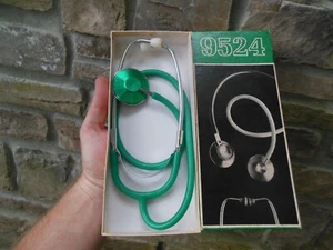 Vintage Japan 9524 Medline Accurate Nurse's Green Stethoscope with Box - Picture 1 of 7