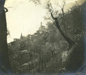Italy Alps Gandria? Church near Lake Lugano or Como? Old Photo 1900 - Picture 1 of 3