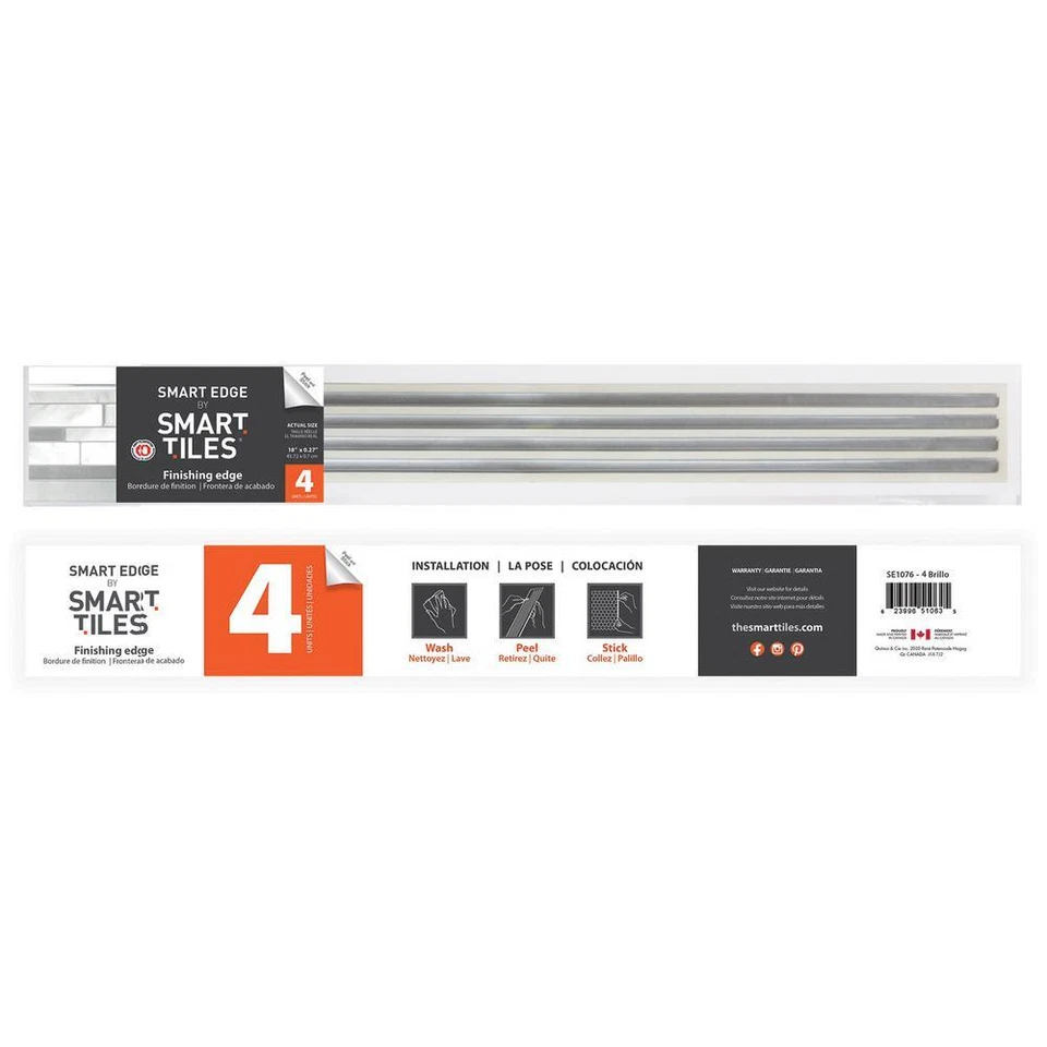Smart Tiles SmartEdge  Brillo Peel and Stick Finishing Edge Backsplash Border  - Image 1 of 4
